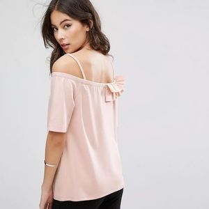 ASOS Top in Ponte With Ruffle Off Shoulder